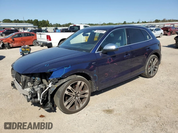 2018 Audi SQ5 Prestige with VIN WA1C4AFYXJ2013049, listed as a Copart auction lot 75816324 with 83,946 mi miles and Salvage Title. Bid and sale history available at DreamBid. Image 1.
