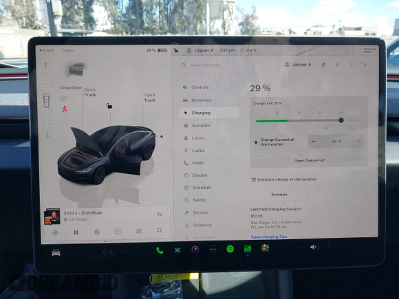 2024 Tesla Model 3 with VIN 5YJ3E1EA9RF849936, listed as a IAAI auction lot 41707656 with 18,749 mi miles and . Bid and sale history available at DreamBid. Image 18.