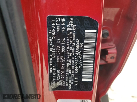 2021 Hyundai Venue SE with VIN KMHRB8A39MU066548, listed as a Copart auction lot 49152605 with 64,568 mi miles and Salvage Title. Bid and sale history available at DreamBid. Image 12.