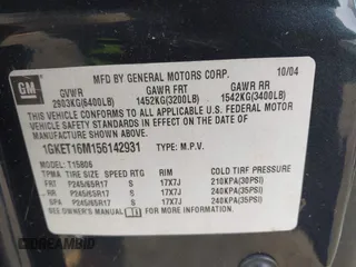 2005 GMC Envoy SLT z VIN 1GKET16M156142931, wystawiony jako IAAI lot #41584914 z przebiegiem 215 452 mil mil oraz . Historia ofert i sprzedaży dostępna na DreamBid. Obrazek 9.
