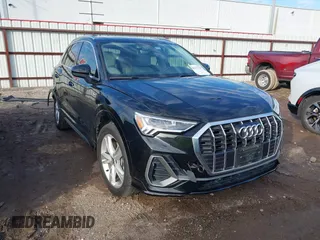 2022 Audi Q3 S line Premium Plus with VIN WA1EECF30N1033019, listed as a IAAI auction lot 41337139 with 22,659 mi miles. Bid and sale history available at carsss.com. Image 1.