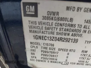 2004 Chevrolet Tahoe LS z VIN 1GNEC13Z04R292139, wystawiony jako IAAI lot #42294818 z przebiegiem 372 010 mil mil oraz . Historia ofert i sprzedaży dostępna na DreamBid. Obrazek 9.