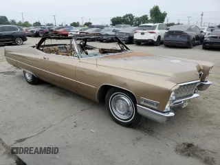 1968 Cadillac DeVille z VIN F8232777, wystawiony jako Copart lot #64820655 z przebiegiem Nie podano mil oraz Nie do naprawy • Non repairable. Historia ofert i sprzedaży dostępna na DreamBid. Obrazek 4.