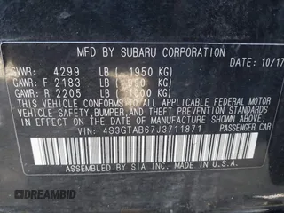 2018 Subaru Impreza Premium with VIN 4S3GTAB67J3711871, listed as a IAAI auction lot 41695908 with 66,064 mi miles. Bid and sale history available at carsss.com. Image 9.