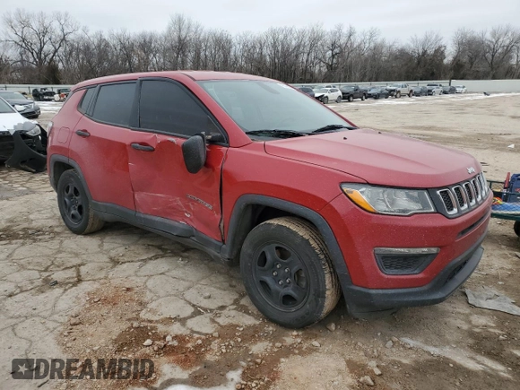 2018 Jeep Compass Sport with VIN 3C4NJCAB2JT411036, listed as a Copart auction lot 46046895 with 102,642 mi miles and Salvage Title. Bid and sale history available at carsss.com. Image 4.