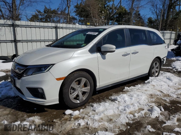 2020 Honda Odyssey EX with VIN 5FNRL6H54LB051900, listed as a Copart auction lot 45345905 with 47,958 mi miles and Salvage title. Bid and sale history available at DreamBid. Image 1.