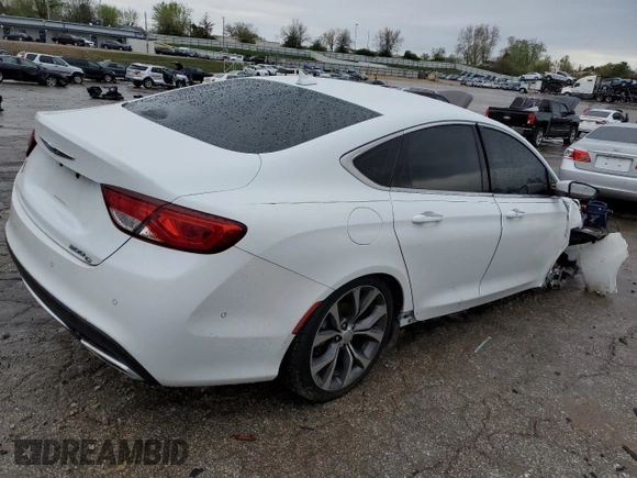 2015 Chrysler 200 C with VIN 1C3CCCCG9FN509616, listed as a Copart auction lot 51750365 with 55,874 mi miles and Salvage Title. Bid and sale history available at carsss.com. Image 3.