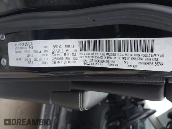 2016 Jeep Cherokee Limited with VIN 1C4PJMDS4GW144205, listed as a IAAI auction lot 41500452 with 129,480 mi miles and . Bid and sale history available at DreamBid. Image 9.