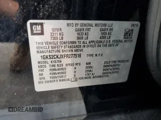 2015 GMC Yukon Denali with VIN 1GKS2CKJXFR277516, listed as a Copart auction lot 72070594 with 86,353 mi miles and Salvage Title. Bid and sale history available at carsss.com. Image 13.