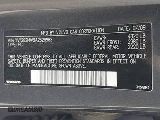 2010 Volvo V50 with VIN YV1382MW9A2526983, listed as a IAAI auction lot 42179780 with 203,974 mi miles. Bid and sale history available at carsss.com. Image 9.