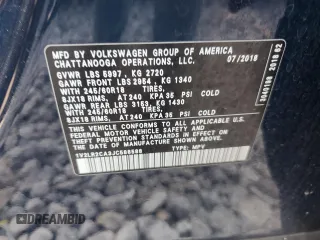 2018 Volkswagen Atlas SE with VIN 1V2LR2CA3JC588588, listed as a Copart auction lot 65305095 with 81,375 mi miles and Clean title. Bid and sale history available at DreamBid. Image 12.