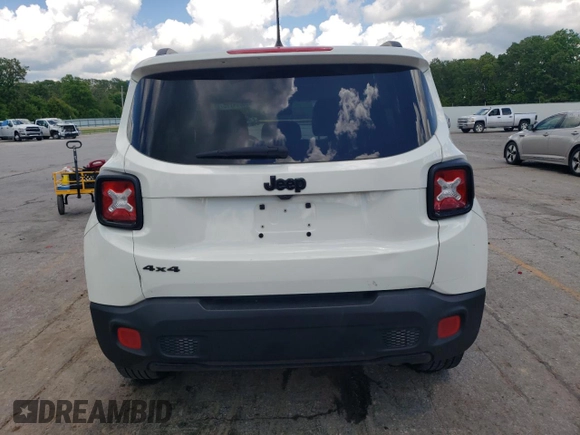 2017 Jeep Renegade Latitude with VIN ZACCJBBB0HPE65744, listed as a Copart auction lot 56294775 with 161,187 mi miles and Salvage title. Bid and sale history available at DreamBid. Image 6.