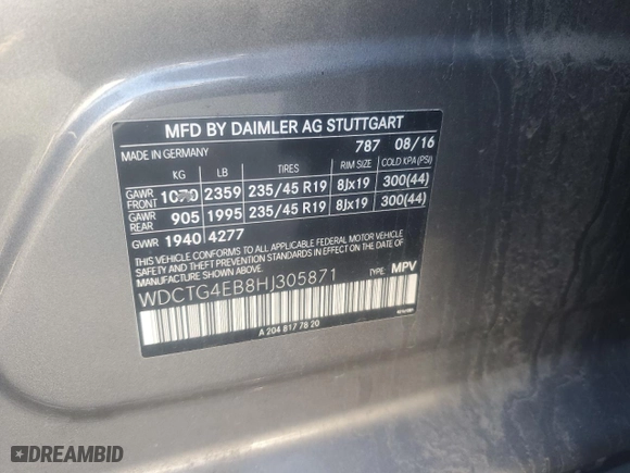 2017 Mercedes-Benz GLA with VIN WDCTG4EB8HJ305871, listed as a Copart auction lot 46482585 with 92,355 mi miles and Clean Title. Bid and sale history available at carsss.com. Image 12.