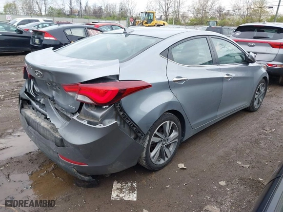 2014 Hyundai Elantra SE with VIN KMHDH4AE7EU159265, listed as a IAAI auction lot 42026041 with 196,616 mi miles. Bid and sale history available at carsss.com. Image 4.