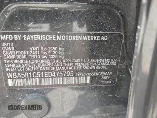 2014 BMW 5 Series 535i with VIN WBA5B1C51ED475795, listed as a IAAI auction lot 42028184 with 119,692 mi miles. Bid and sale history available at carsss.com. Image 9.
