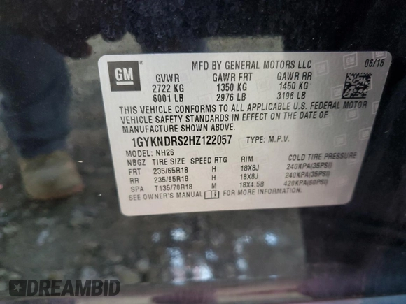 2017 Cadillac XT5 Luxury AWD z VIN 1GYKNDRS2HZ122057, wystawiony jako Copart lot #41686825 z przebiegiem 136 844 mil mil oraz Szkody całkowita. Historia ofert i sprzedaży dostępna na DreamBid. Obrazek 14.