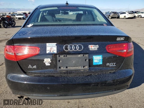 2013 Audi A4 Premium Plus with VIN WAUFFAFL3DN047030, listed as a Copart auction lot 80954034 with 0 mi miles and Salvage Title. Bid and sale history available at carsss.com. Image 6.