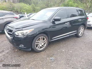 2013 Infiniti JX35 with VIN 5N1AL0MN4DC314235, listed as a IAAI auction lot 41913743 with 210,201 mi miles. Bid and sale history available at carsss.com. Image 2.
