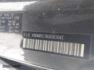 2016 Kia Sedona LX with VIN KNDMB5C18G6165041, listed as a IAAI auction lot 41808837 with 167,493 mi miles. Bid and sale history available at carsss.com. Image 9.