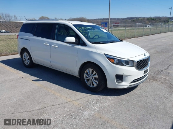 2017 Kia Sedona LX with VIN KNDMB5C18H6310158, listed as a IAAI auction lot 41808613 with 169,383 mi miles. Bid and sale history available at carsss.com. Image 1.