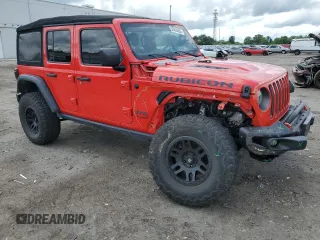 2018 Jeep Wrangler Unlimited Rubicon z VIN 1C4HJXFN3JW279812, wystawiony jako Copart lot #55626055 z przebiegiem 53 115 mil mil oraz Szkoda całkowita • Salvage title. Historia ofert i sprzedaży dostępna na DreamBid. Obrazek 4.
