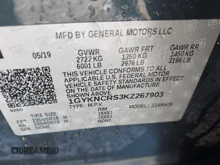 2019 Cadillac XT5 Luxury FWD с VIN 1GYKNCRS3KZ267903, выставлен на аукционе IAAI как лот 41662027 с пробегом 84 953 миль миль и . История ставок и продаж доступна на DreamBid. Изображение 9.