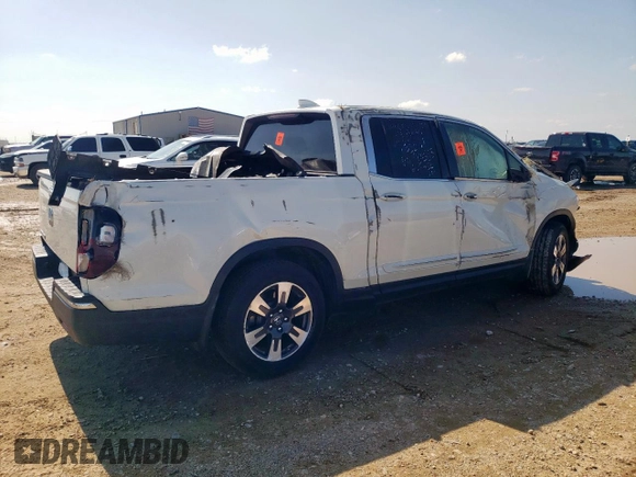 2017 Honda Ridgeline RTL with VIN 5FPYK2F52HB008083, listed as a Copart auction lot 58738935 with Not provided miles and Salvage title. Bid and sale history available at DreamBid. Image 3.