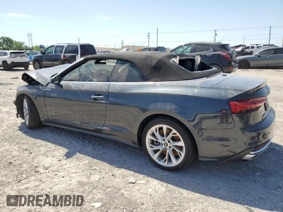 2021 Audi A5 Cabriolet Premium Plus z VIN WAUWAGF56MN004871, wystawiony jako Copart lot #56628655 z przebiegiem Nie podano mil oraz Szkoda całkowita • Salvage title. Historia ofert i sprzedaży dostępna na DreamBid. Obrazek 2.