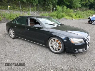 2014 Audi A8 4.0T with VIN WAUR2AFD5EN003923, listed as a Copart auction lot 65389025 with 97,833 mi miles and Salvage title. Bid and sale history available at DreamBid. Image 4.