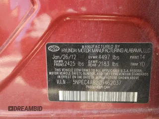 2012 Hyundai Sonata Limited z VIN 5NPEC4AB2CH462037, wystawiony jako Copart lot #49493135 z przebiegiem 208 087 mil mil oraz Szkoda całkowita • Salvage title. Historia ofert i sprzedaży dostępna na DreamBid. Obrazek 12.
