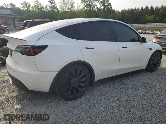 2021 Tesla Model Y Performance z VIN 5YJYGDEF0MF258819, wystawiony jako Copart lot #53944085 z przebiegiem 55 252 mil mil oraz Szkoda całkowita • Salvage title. Historia ofert i sprzedaży dostępna na DreamBid. Obrazek 3.