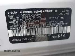 2024 Mitsubishi Outlander ES z VIN JA4J3UA86RZ007013, wystawiony jako IAAI lot #41643993 z przebiegiem 106 572 mil mil oraz . Historia ofert i sprzedaży dostępna na DreamBid. Obrazek 9.