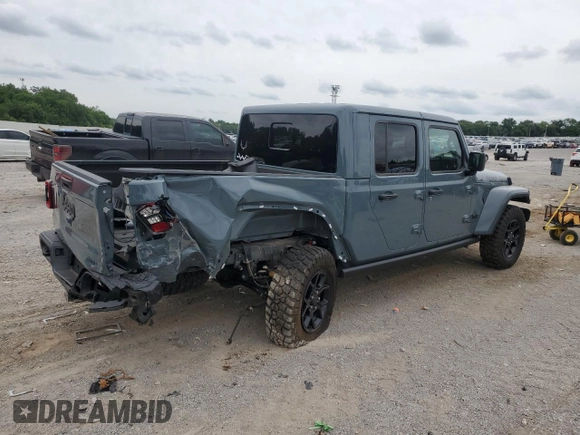 2024 Jeep Gladiator Sport S with VIN 1C6HJTAG2RL125730, listed as a Copart auction lot 60064095 with 10,173 mi miles and Salvage title. Bid and sale history available at DreamBid. Image 3.