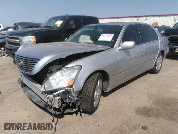 2005 Lexus LS 430 with VIN JTHBN36F955001986, listed as a IAAI auction lot 34319638 with 102,516 mi miles. Bid and sale history available at carsss.com. Image 2.
