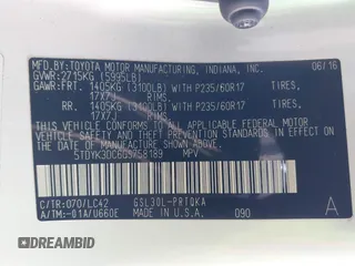 2016 Toyota Sienna XLE with VIN 5TDYK3DC6GS758189, listed as a IAAI auction lot 41598251 with 129,050 mi miles and . Bid and sale history available at DreamBid. Image 9.