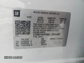 2020 Chevrolet Traverse Premier with VIN 1GNEVKKW1LJ203408, listed as a Copart auction lot 45027815 with 68,543 mi miles and Salvage Title. Bid and sale history available at carsss.com. Image 15.