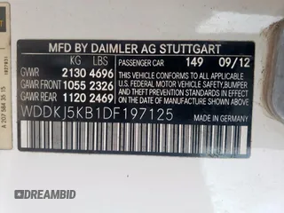 2013 Mercedes-Benz E 350 with VIN WDDKJ5KB1DF197125, listed as a Copart auction lot 55308575 with 157,914 mi miles and Clean Title. Bid and sale history available at DreamBid. Image 12.