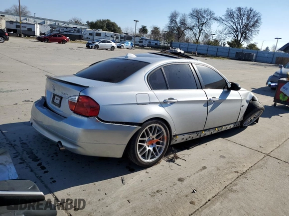 2007 BMW 3 Series 335i with VIN WBAVB73597PA86104, listed as a Copart auction lot 89138165 with 0 mi miles and Salvage Title. Bid and sale history available at carsss.com. Image 3.