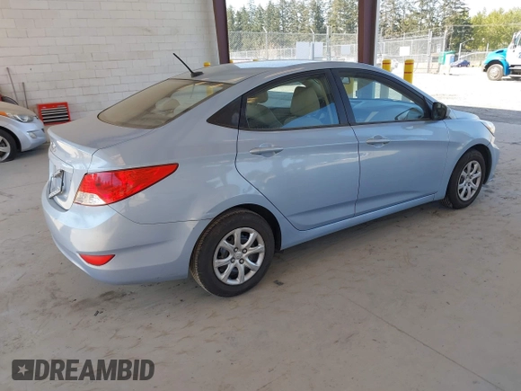 2013 Hyundai Accent GLS with VIN KMHCT4AE9DU556629, listed as a IAAI auction lot 42107644 with 152,274 mi miles. Bid and sale history available at carsss.com. Image 4.