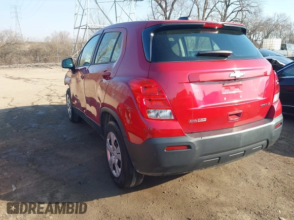 2015 Chevrolet Trax LS with VIN KL7CJKSB5FB061777, listed as a IAAI auction lot 41764889 with 179,410 mi miles. Bid and sale history available at carsss.com. Image 3.