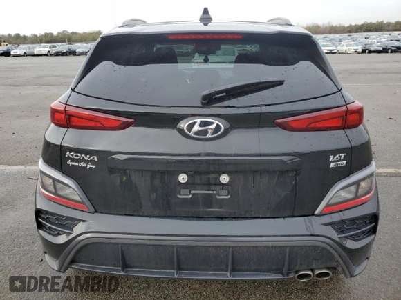 2023 Hyundai Kona N Line with VIN KM8K3CA36PU944250, listed as a Copart auction lot 42755615 with 16,417 mi miles and Salvage Title. Bid and sale history available at carsss.com. Image 6.