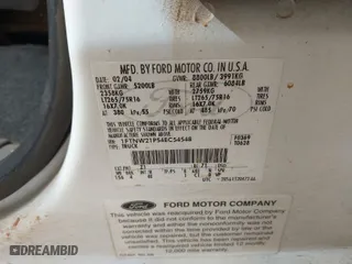 2004 Ford Super Duty F-250 XL with VIN 1FTNW21P54EC54548, listed as a IAAI auction lot 41722979 with 214,043 mi miles. Bid and sale history available at carsss.com. Image 9.