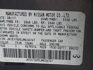 2018 Infiniti Q50 3.0t Luxe with VIN JN1EV7AR5JM434747, listed as a IAAI auction lot 41924244 with 114,634 mi miles. Bid and sale history available at carsss.com. Image 9.