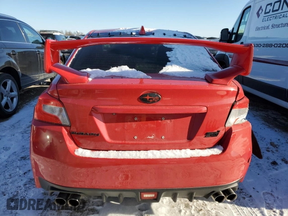 2017 Subaru WRX STI with VIN JF1VA2M67H9813782, listed as a Copart auction lot 87856365 with 91,158 mi miles and Salvage Title. Bid and sale history available at carsss.com. Image 6.