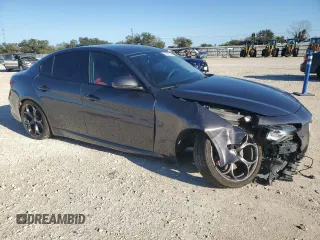 2018 Alfa Romeo Giulia Ti Sport with VIN ZARFAECN8J7580740, listed as a Copart auction lot 79091504 with 81,981 mi miles and Salvage Title. Bid and sale history available at carsss.com. Image 4.