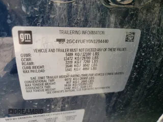 2022 Chevrolet Silverado 3500HD LTZ with VIN 2GC4YUEY0N1204440, listed as a Copart auction lot 79174864 with 27,414 mi miles and Salvage Title. Bid and sale history available at DreamBid. Image 12.