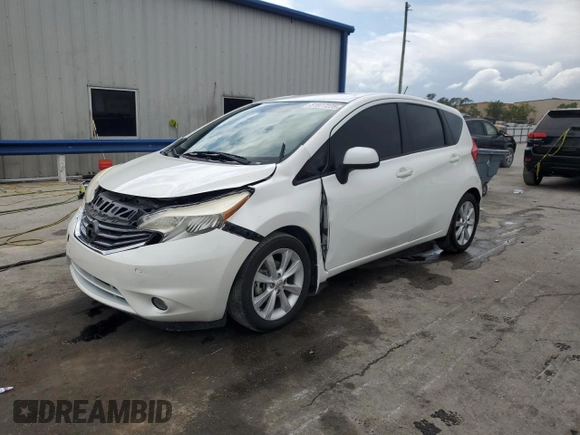 2014 Nissan Note S with VIN 3N1CE2CPXEL418968, listed as a Copart auction lot 51977225 with 153,123 mi miles and Salvage Title. Bid and sale history available at DreamBid. Image 1.