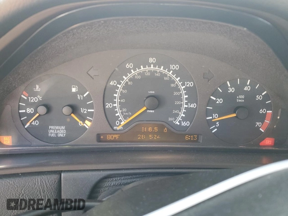 1998 Mercedes-Benz E-Class with VIN WDBJF65F4WA646422, listed as a Copart auction lot 88982785 with 281,524 mi miles and Salvage Title. Bid and sale history available at carsss.com. Image 9.