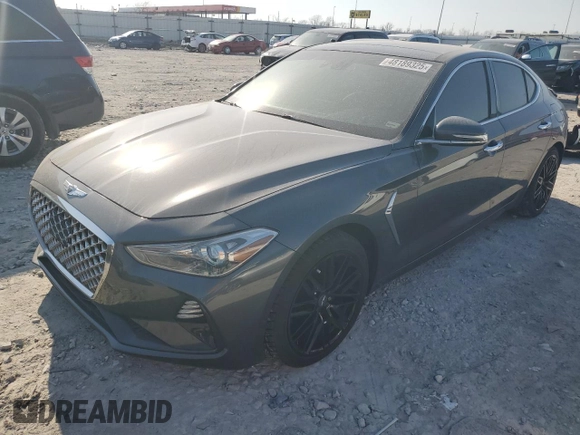 2019 Genesis G70 2.0T Advanced with VIN KMTG34LA5KU030769, listed as a Copart auction lot 48189325 with 100,443 mi miles and Salvage Title. Bid and sale history available at carsss.com. Image 1.