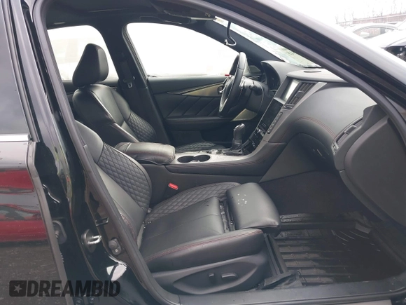 2018 Infiniti Q50 RED SPORT 400 with VIN JN1FV7ARXJM481650, listed as a IAAI auction lot 41572515 with 75,957 mi miles. Bid and sale history available at carsss.com. Image 5.